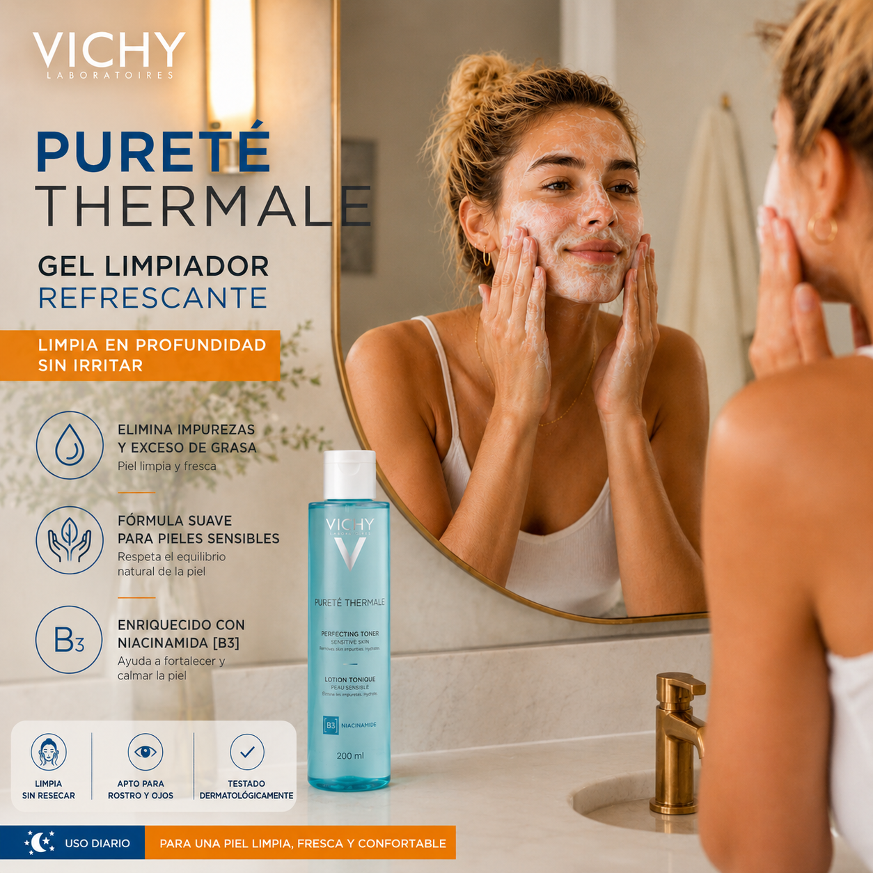 1. Vichy Gel Limpiador Refrescante