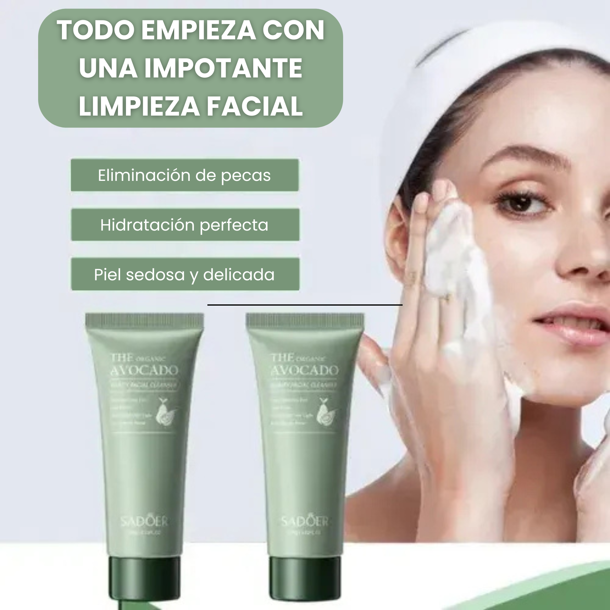Limpiador Facial con Extracto de Aguacate  SADOER