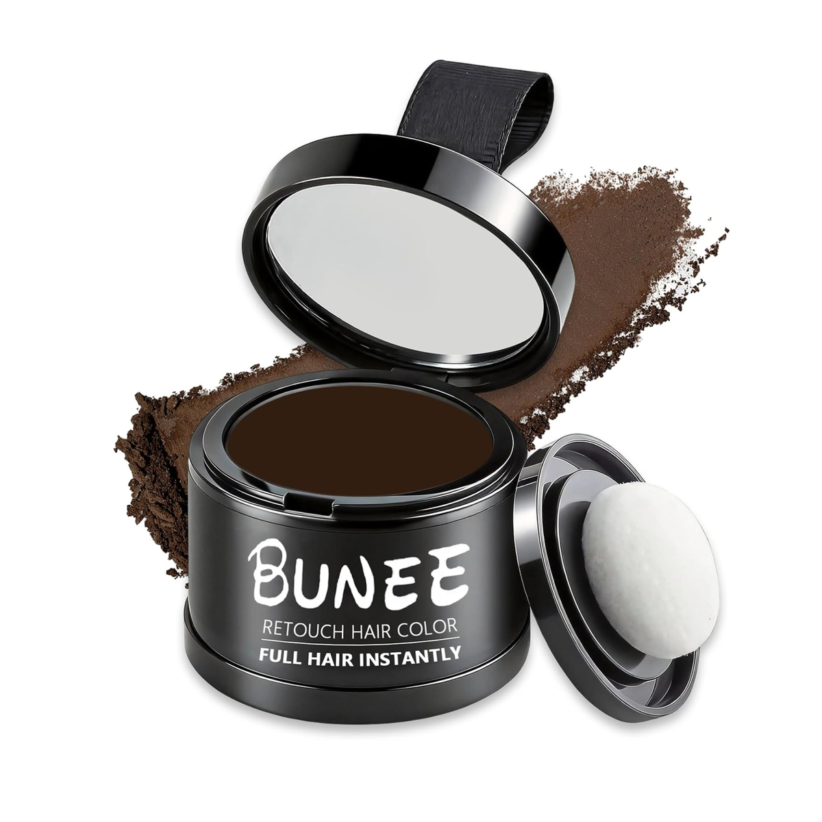 Polvo voluminizador corrector para el cabello, barba, cejas