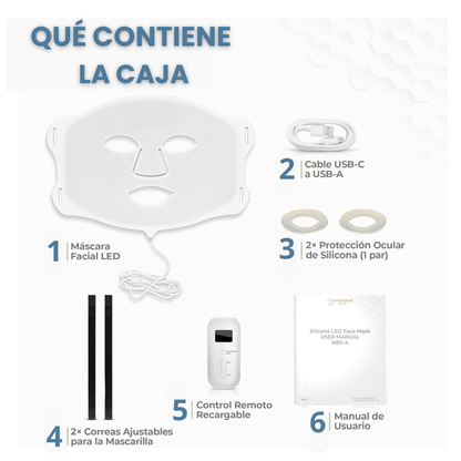 Máscara LED de 7 Colores para la Cara con Infrarrojo Cercano