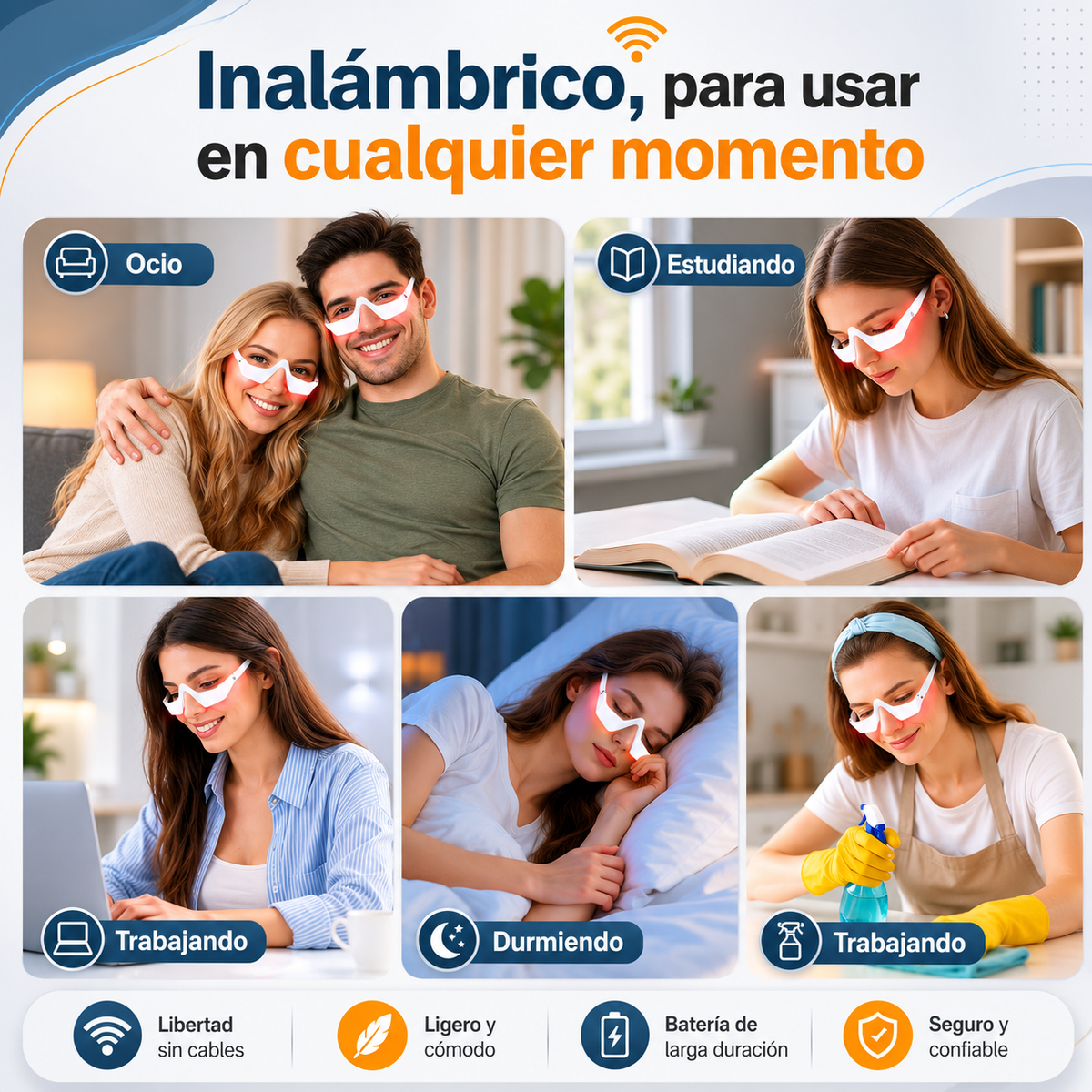 Gafas de Terapia de Luz Roja contra Ojeras, Bolsas