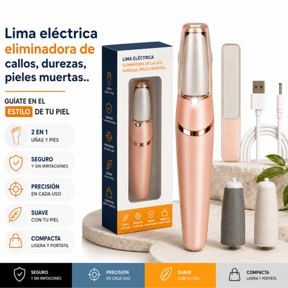 Lima eléctrica. Elimina callos, durezas, pieles muertas...