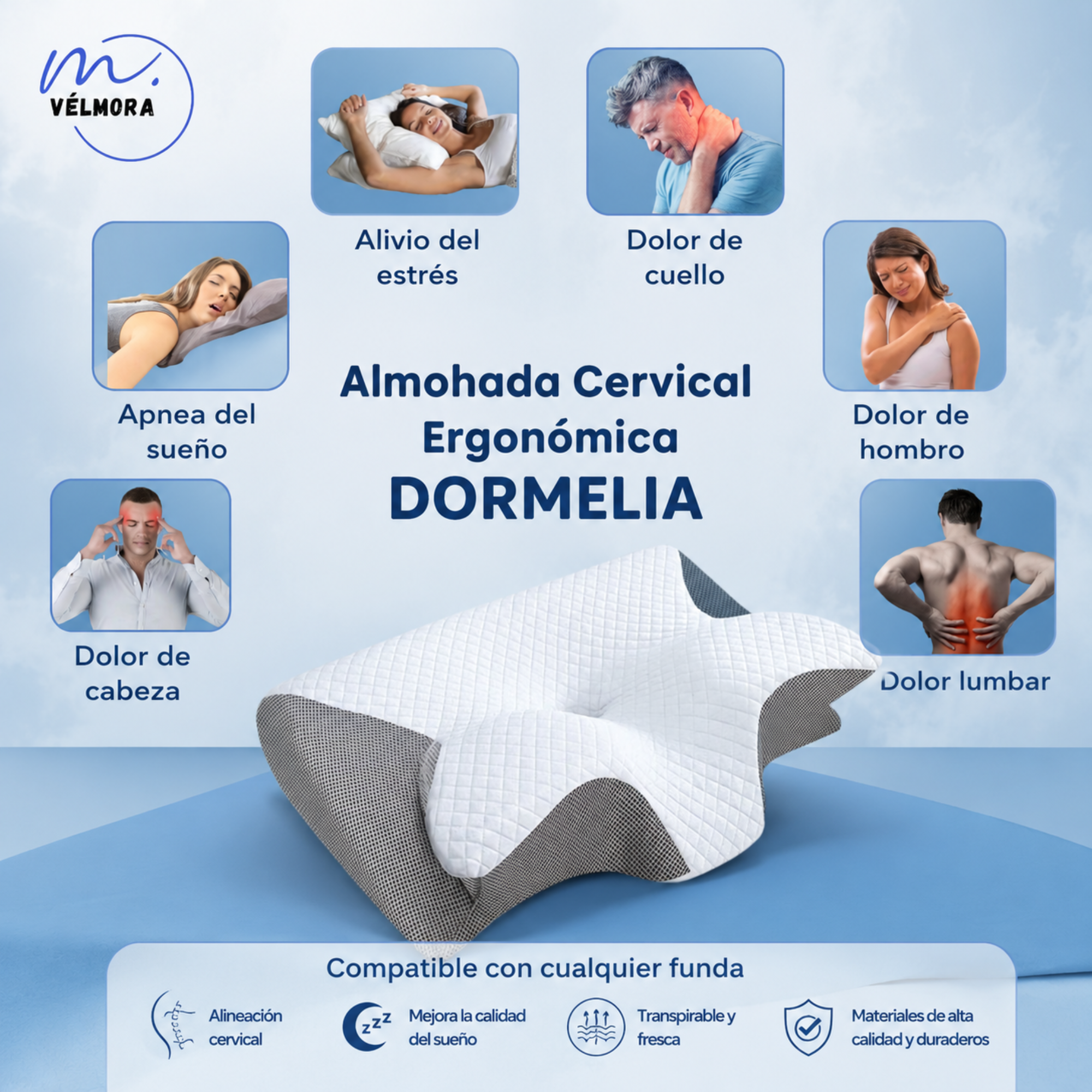Almohada Cervical Ergonómica- Dormelia