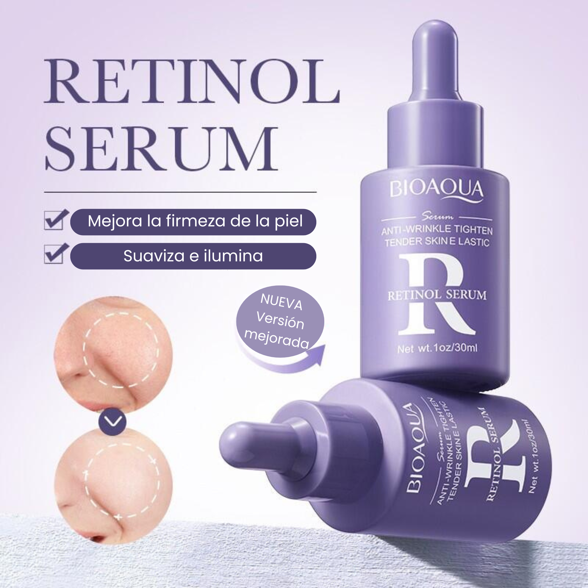 Sérum Facial Antiarrugas con Retinol y Ácido Hialurónico BIOAQUA