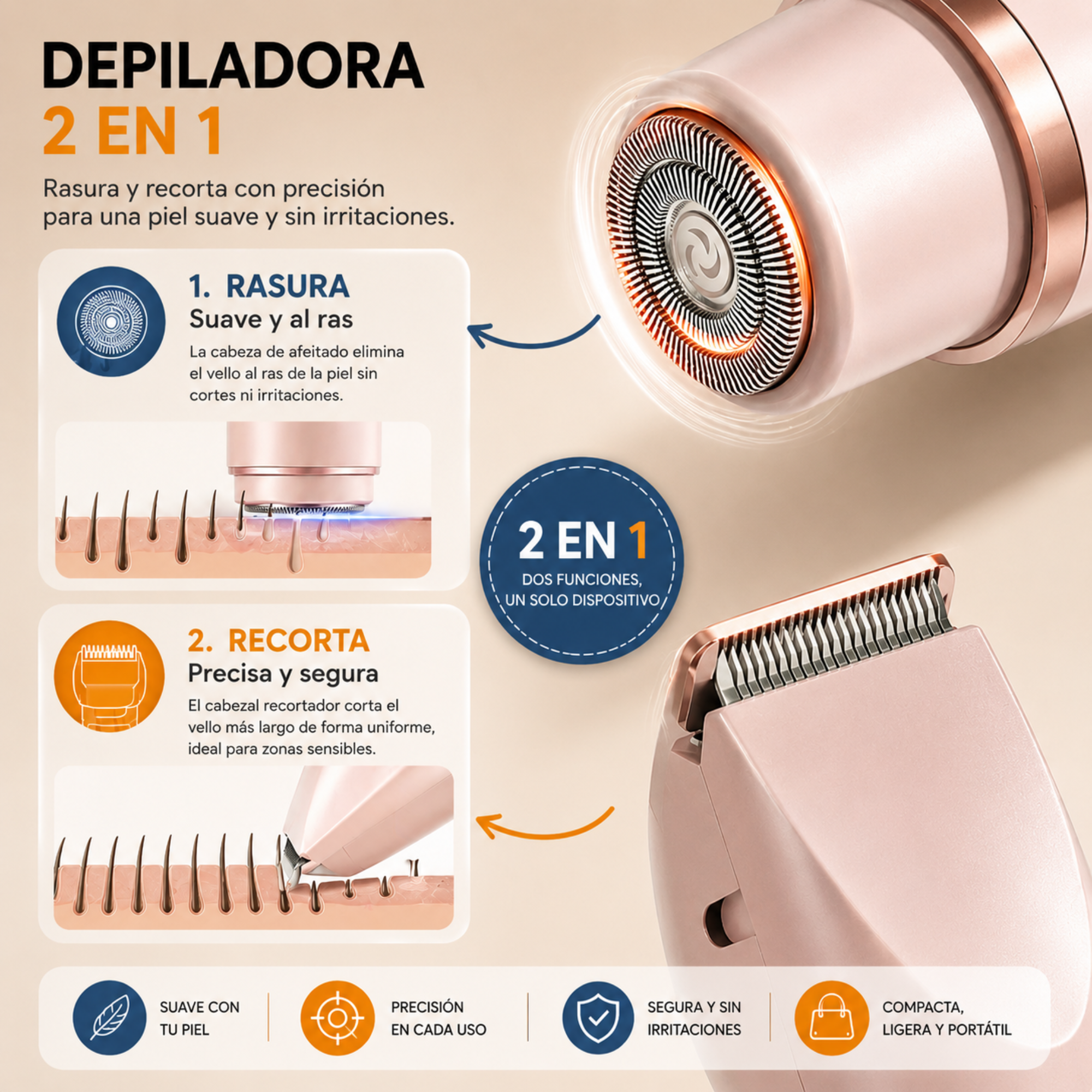 Depiladora 2 En 1. DEPILPLUS.