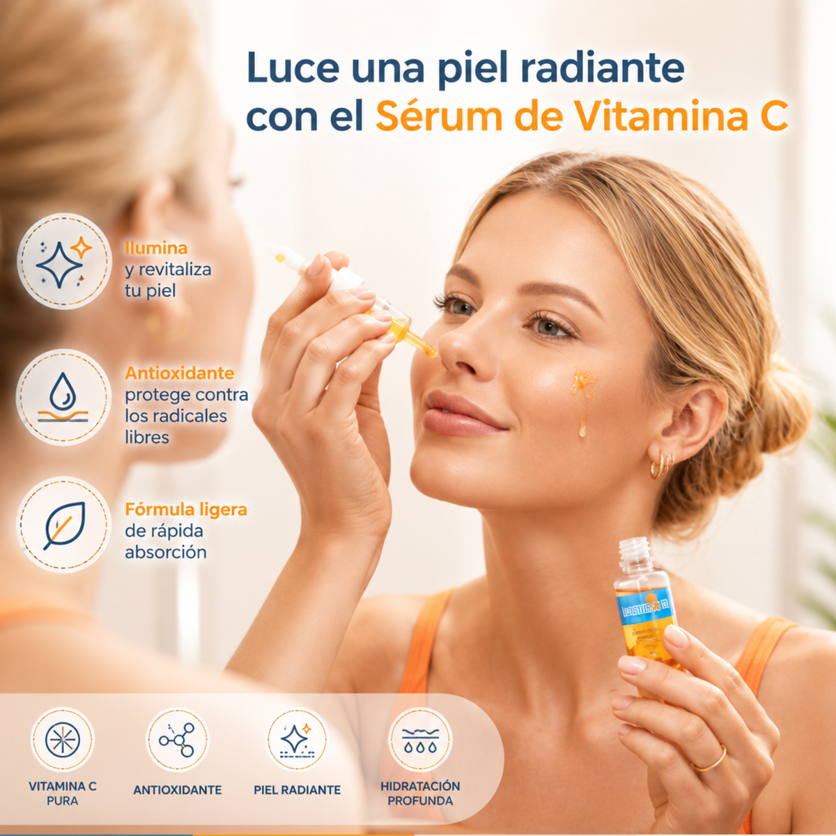 Sérum Facial Vitamina C + Escualano. Sadoer