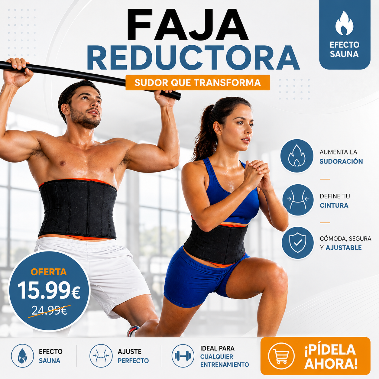 Faja Reductora Deportiva | Efecto Sauna Adelgazante