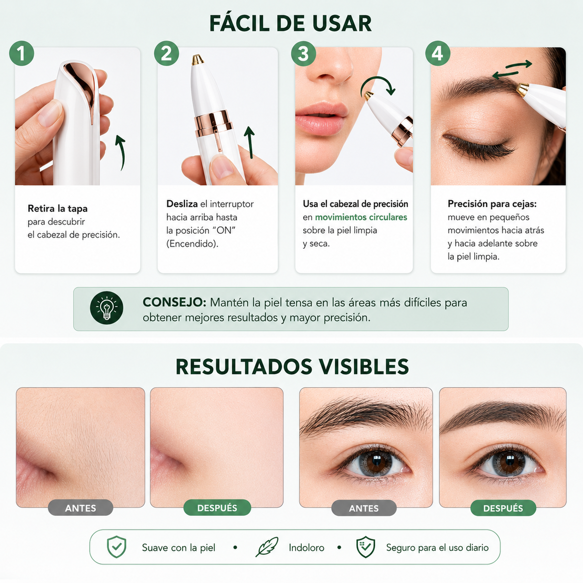 Recortador facial de cejas