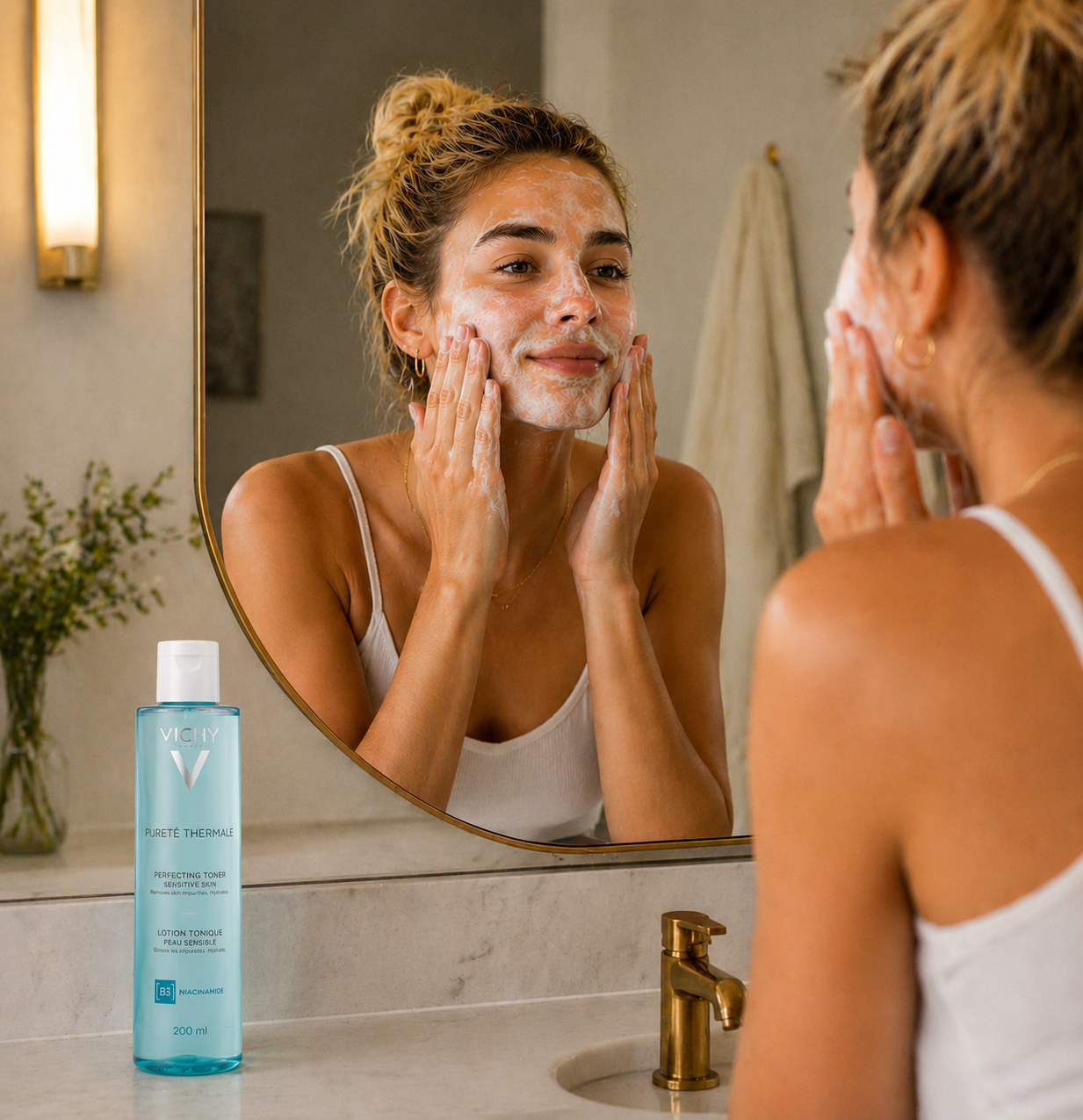 1. Vichy Gel Limpiador Refrescante, Elimina Impurezas y Purifica Intensamente, Enriquecido con Niacinamida, Para Pieles y Ojos Sensibles, Pureté Thermale