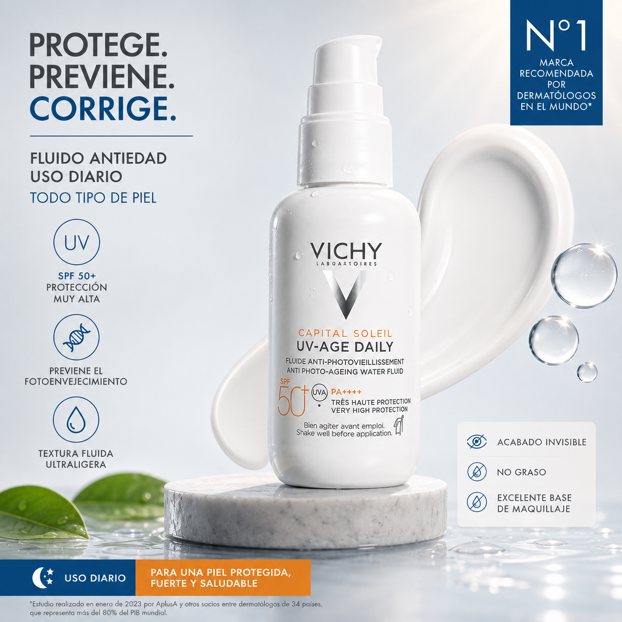 1. Vichy Líquido Fotoprotector UV-Age de Uso Diario