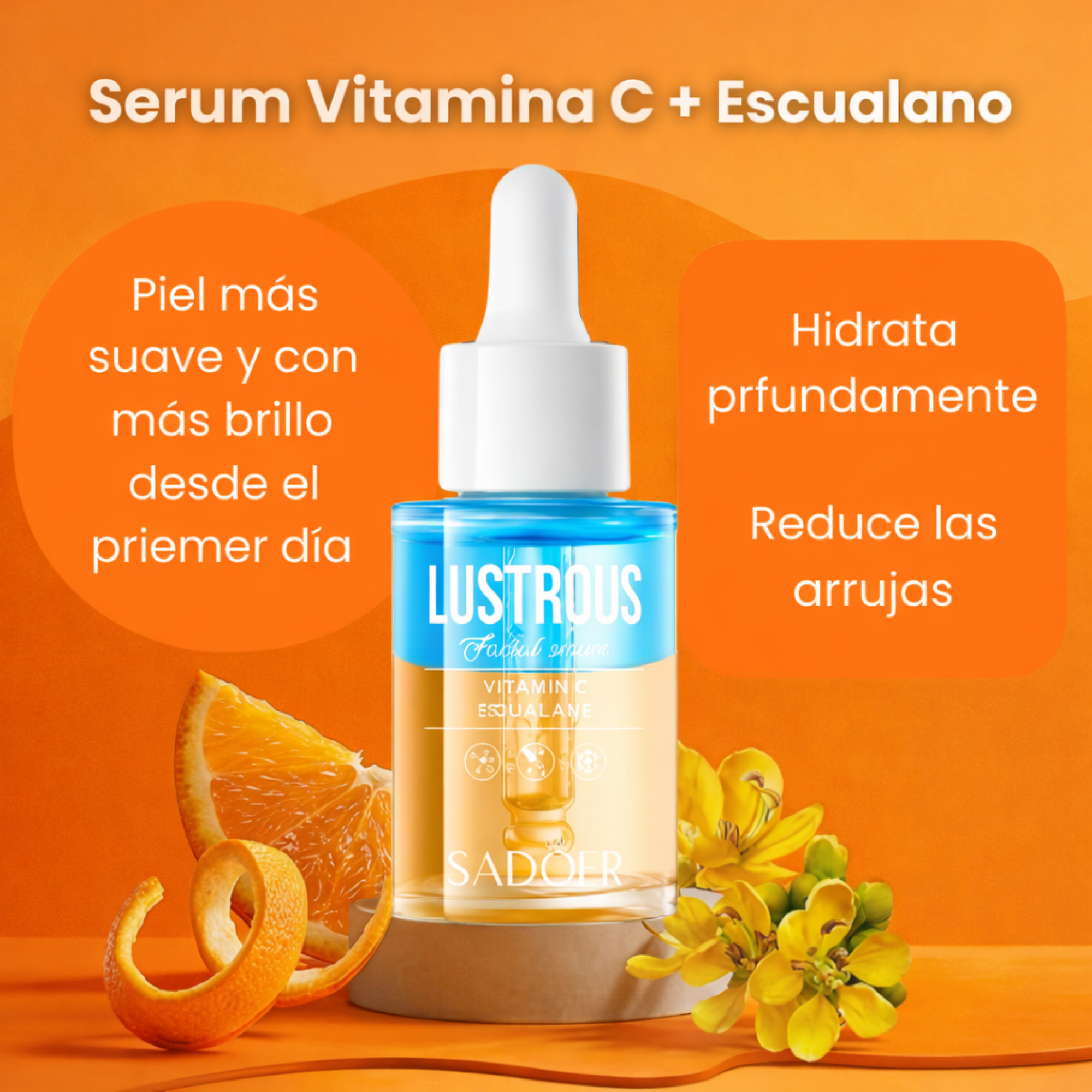Sérum Facial Vitamina C + Escualano SADOER