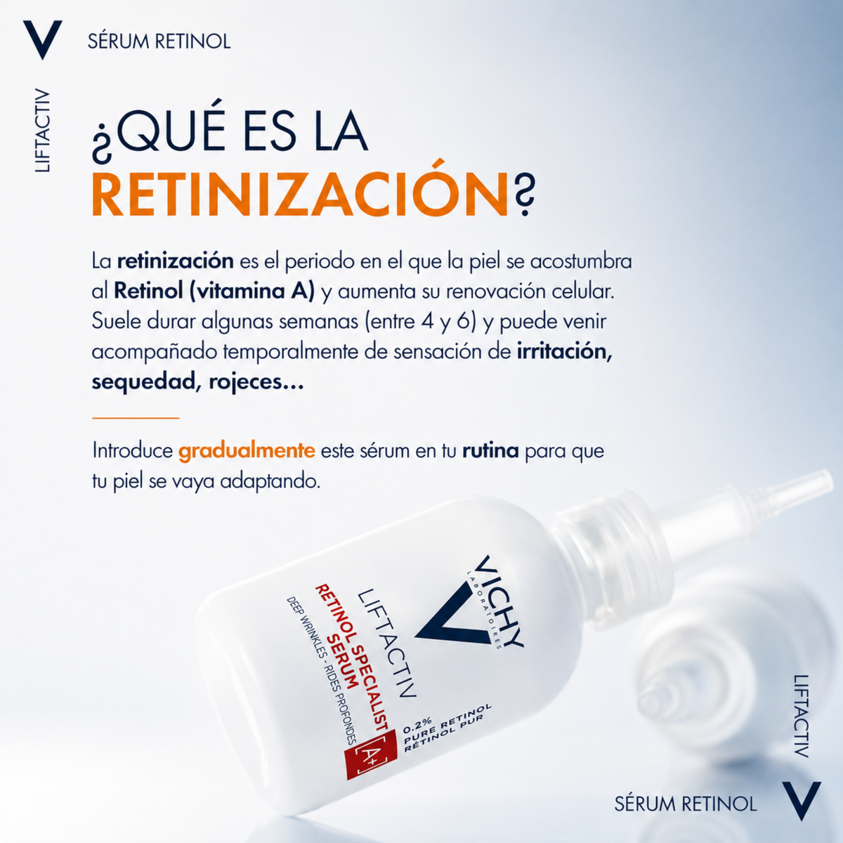 1- Vichy Sérum con Retinol, Tratamiento de Noche Antiedad, Piel Más Tersa y Joven, Corrige Arrugas, Mejora la Firmeza y Reduce las Líneas de Expresión, Liftactiv, 30 ml