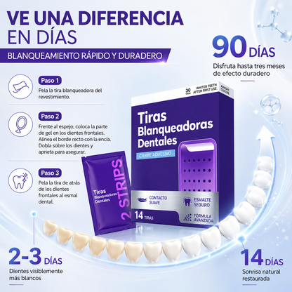14 piezas Tiras Blanqueadoras para Dientes