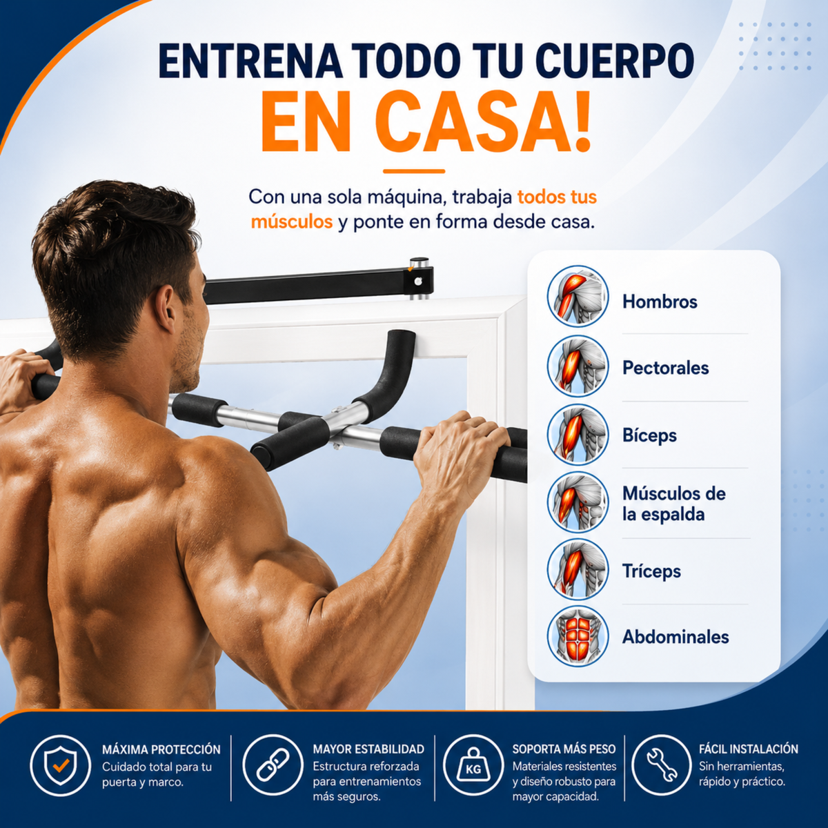 Barra de entrenamiento 4 en 1.