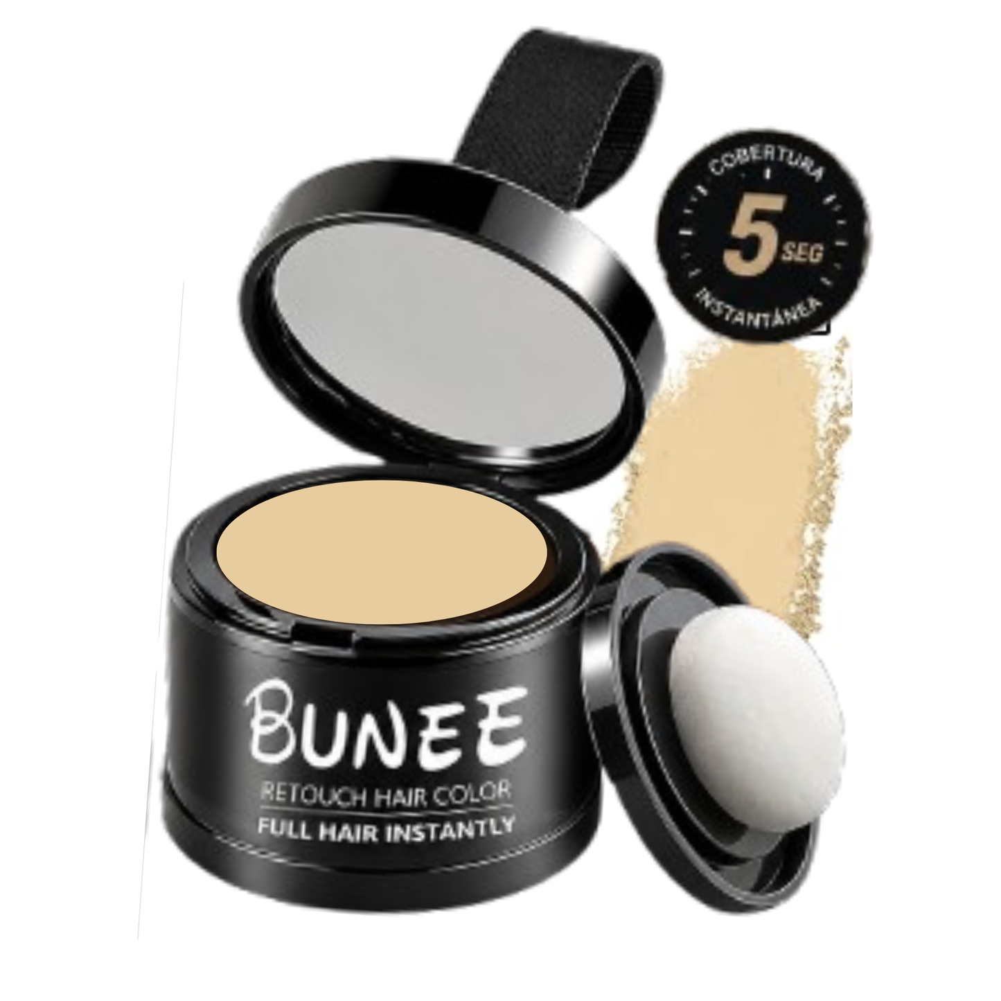 Polvo voluminizador corrector para el cabello, barba, cejas