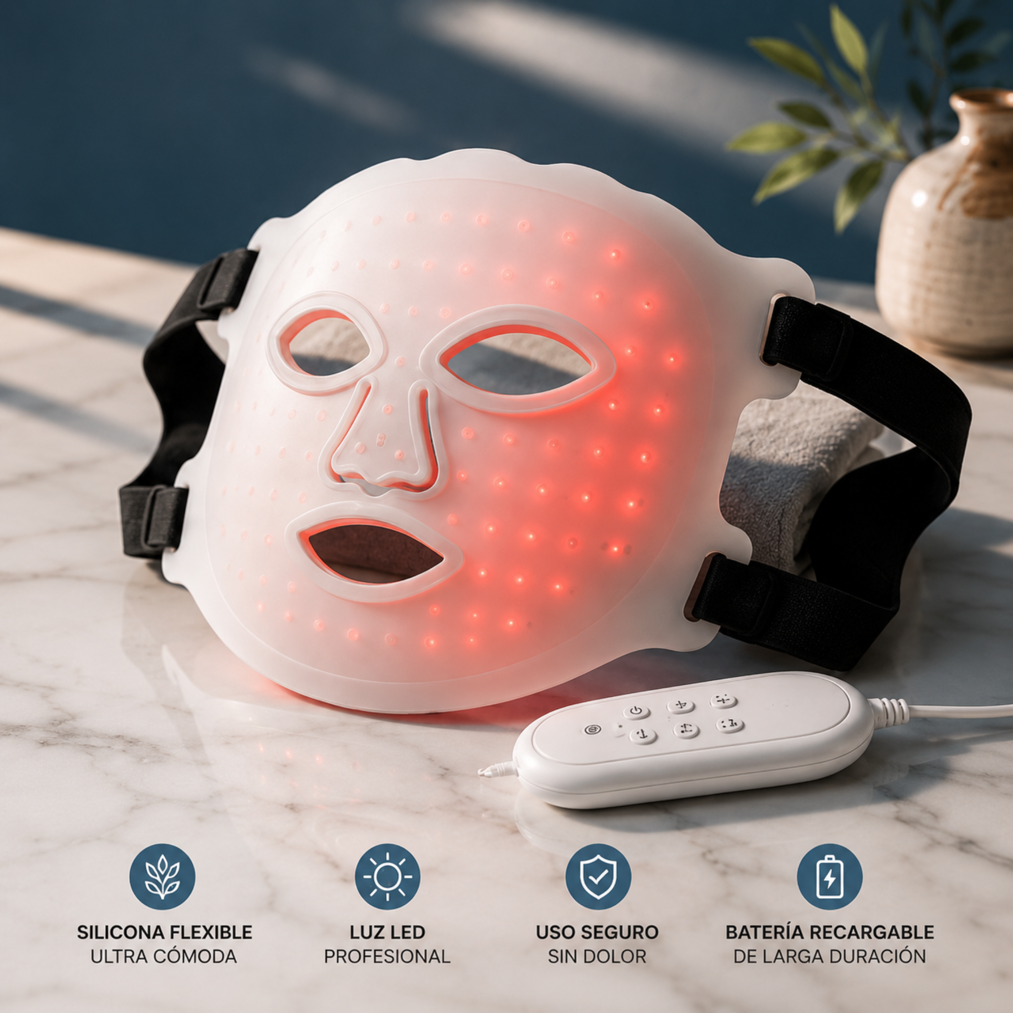 Máscara LED de 7 Colores para la Cara con Infrarrojo Cercano
