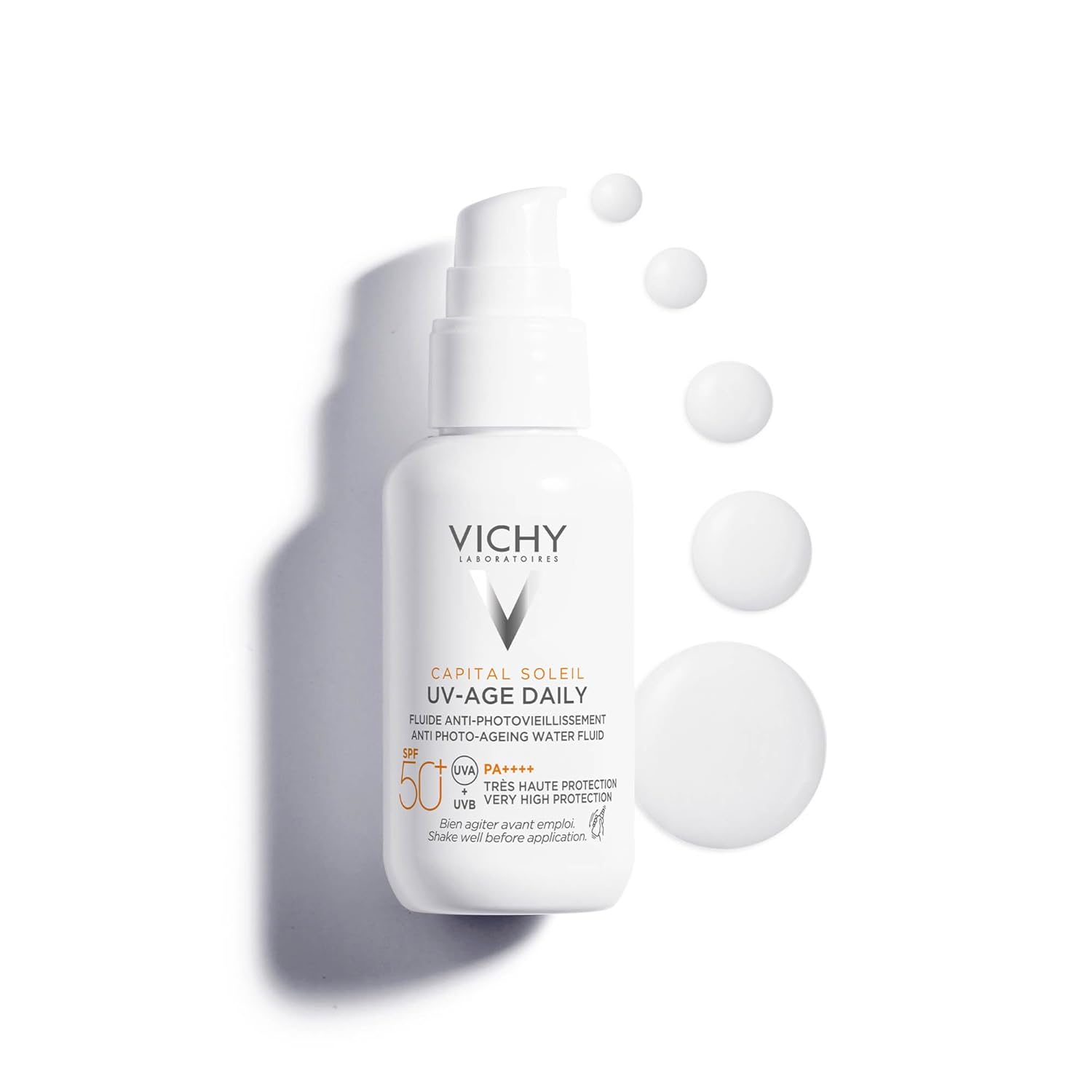 1. Vichy Líquido Fotoprotector UV-Age de Uso Diario, Combate el Envejecimiento, Previene Arrugas y Manchas, Fotoprotección SPF50+ Contra Rayos UVB y UVA, Capital Soleil