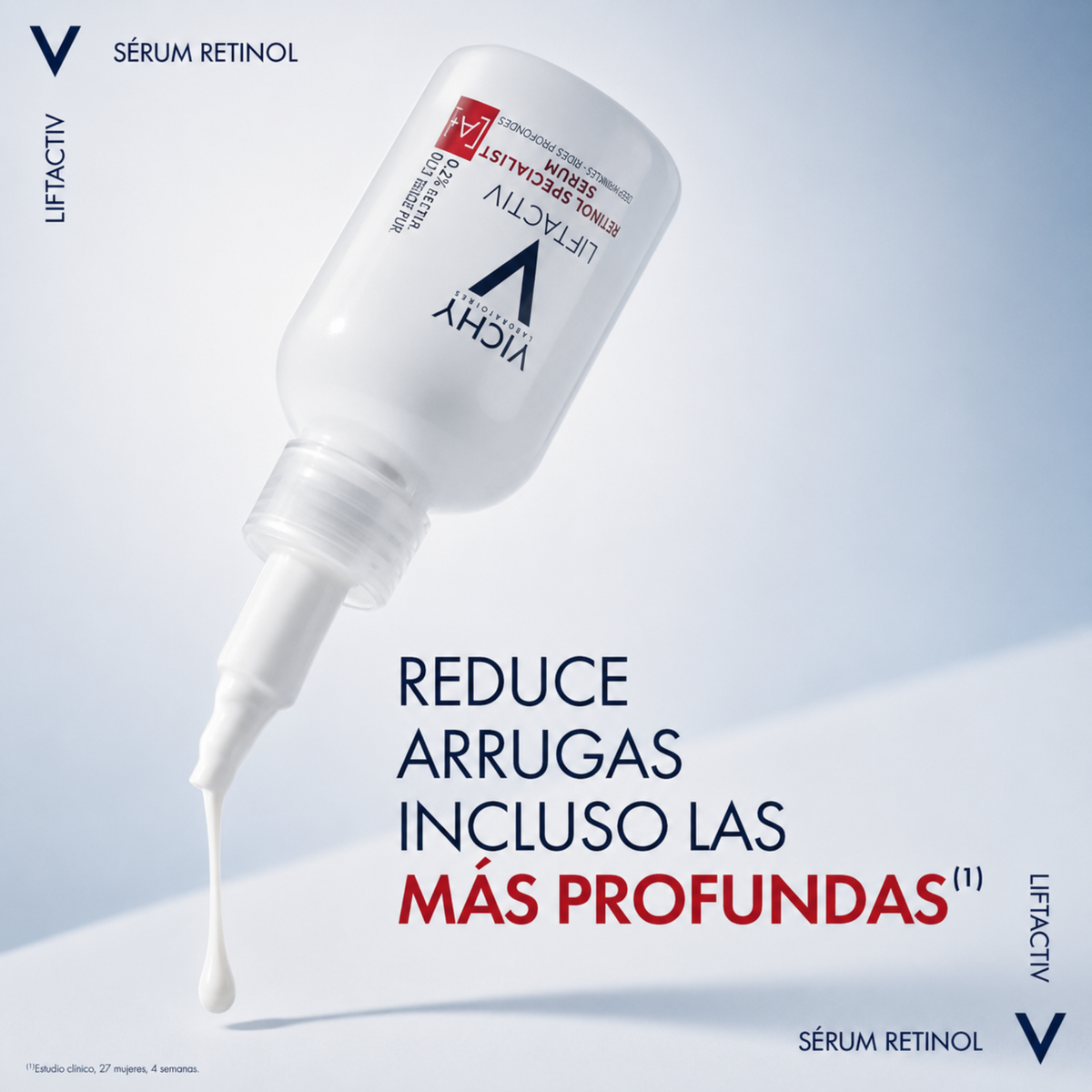 1- Vichy Sérum con Retinol, Tratamiento de Noche Antiedad, Piel Más Tersa y Joven, Corrige Arrugas, Mejora la Firmeza y Reduce las Líneas de Expresión, Liftactiv, 30 ml