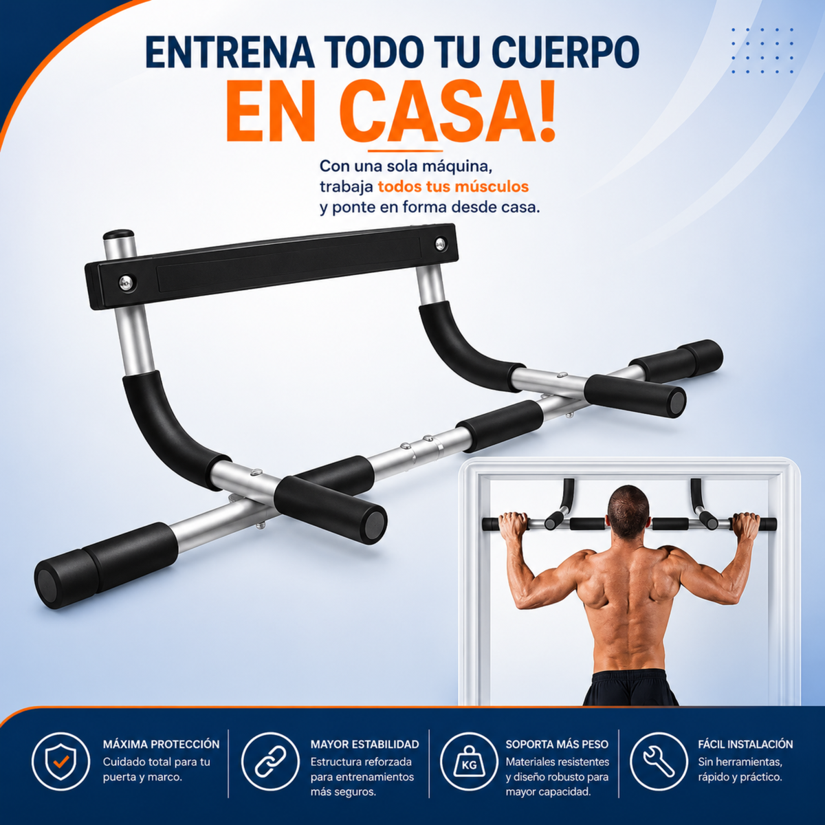 Barra de entrenamiento 4 en 1.