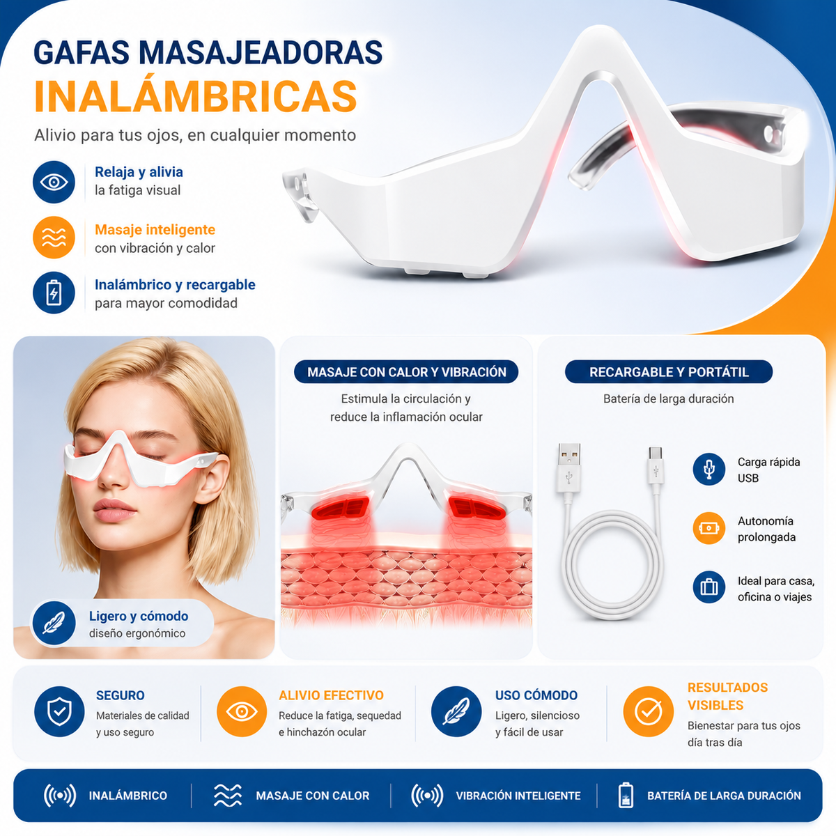 Gafas de Terapia de Luz Roja contra Ojeras, Bolsas