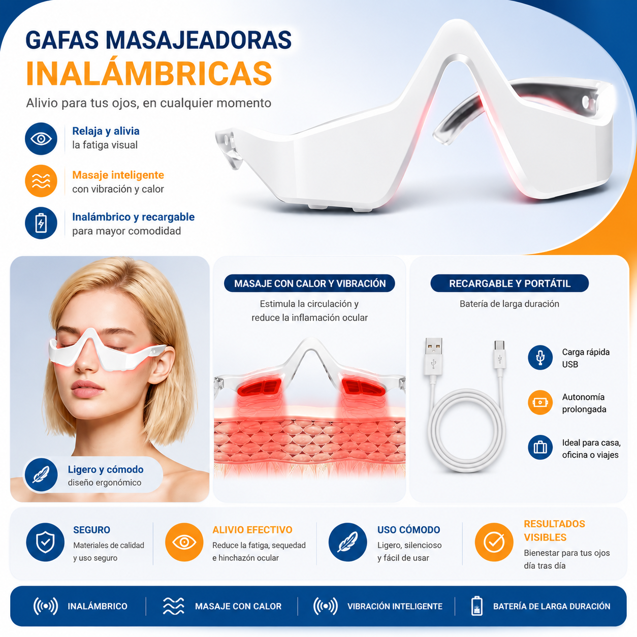 Gafas de Terapia de Luz Roja contra Ojeras, Bolsas