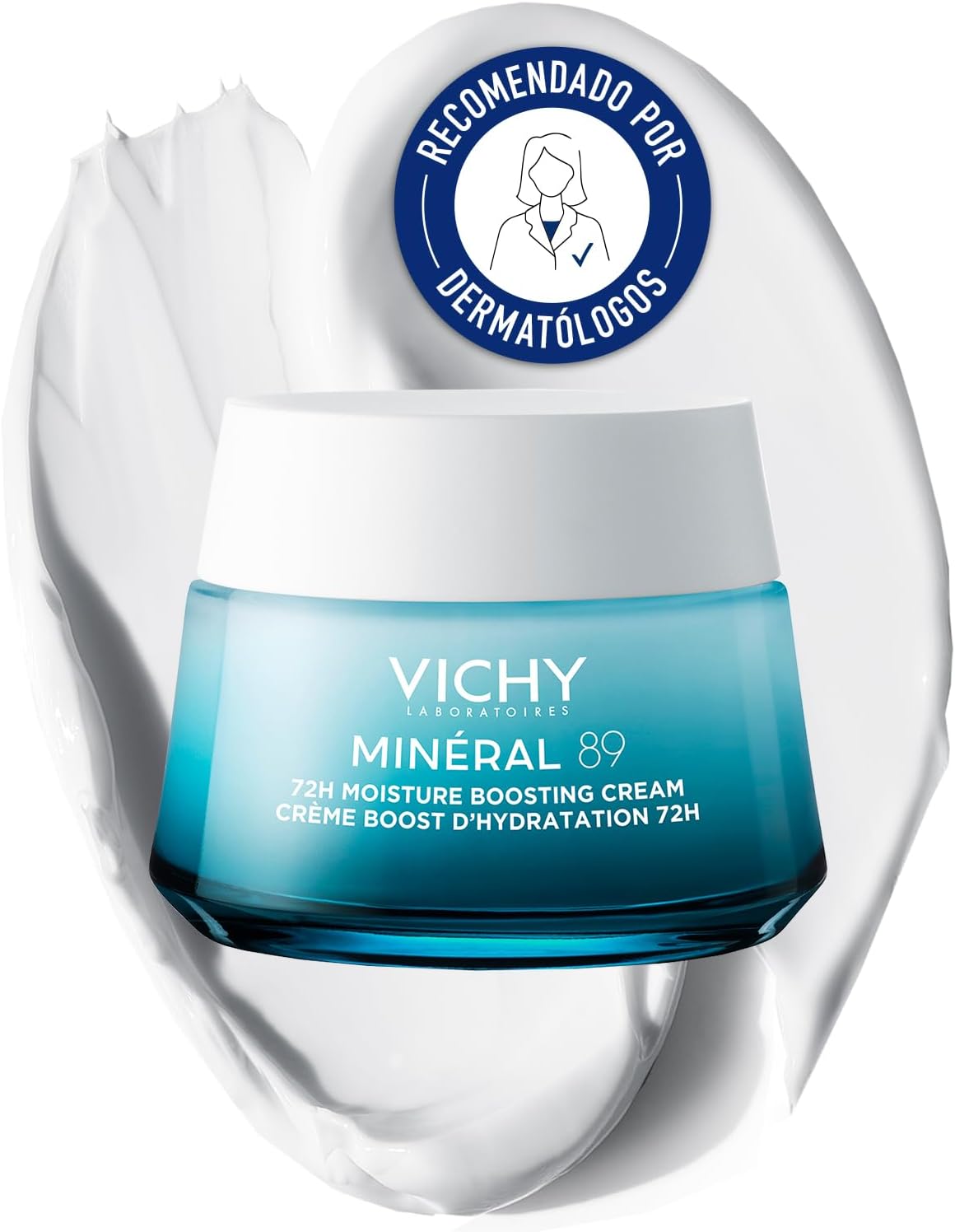 1. Vichy Crema Potenciadora Hidratante Ligera, Para Pieles Sensibles, Fortalece la Barrera de Hidratación durante 72 Horas, Enriquecida con Ácido Hialurónico y Escualeno, Sin Sulfatos, Minéral 89