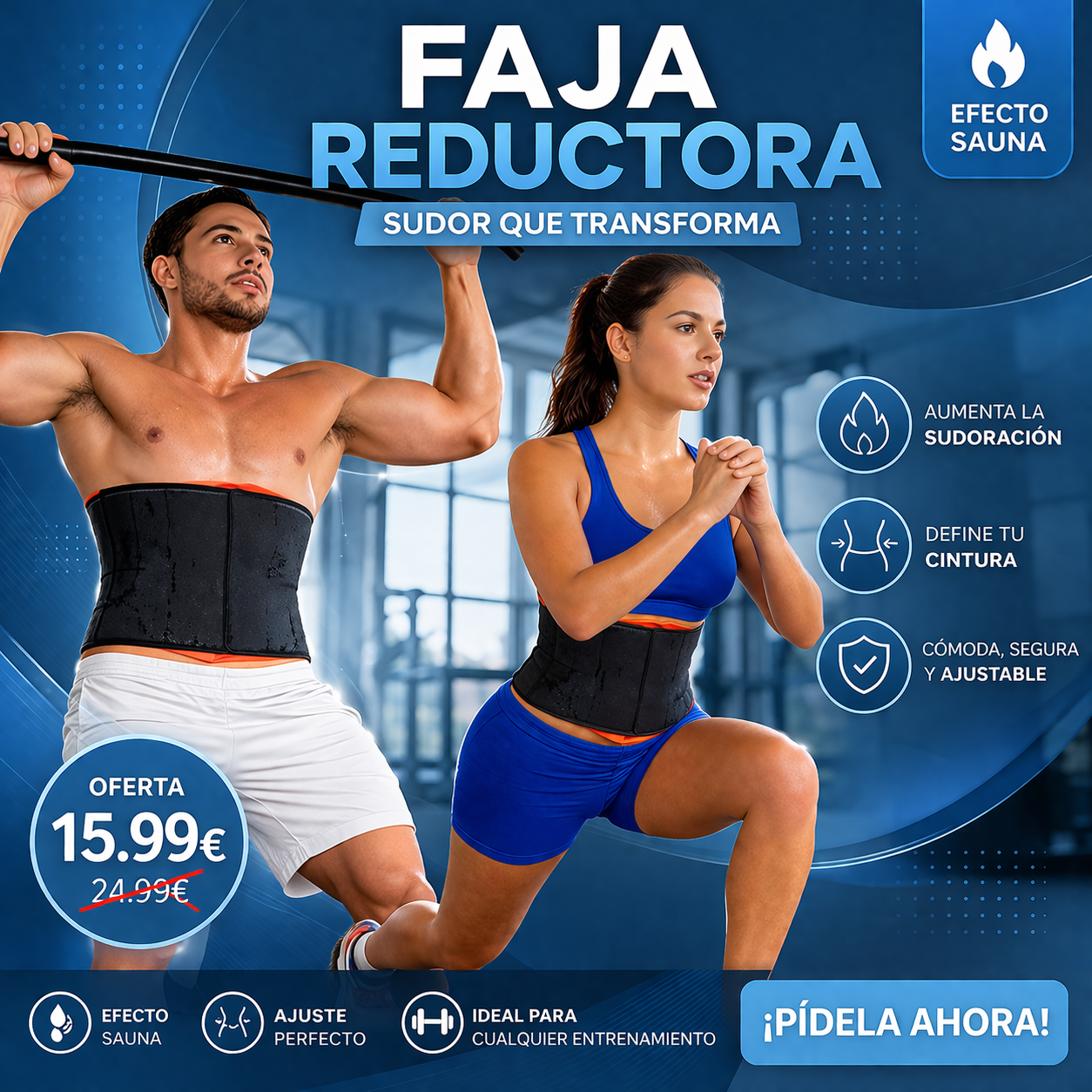 Faja Reductora Deportiva | Efecto Sauna Adelgazante