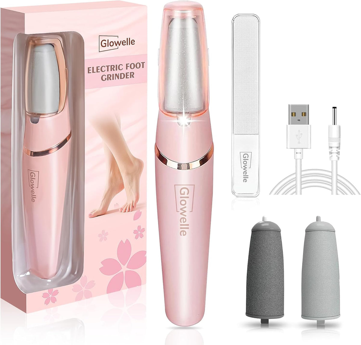 Removedor EléCtrico De Callosidades En Los Pies, Kit PortáTil Recargable Para El Cuidado De Los Pies, Ideal Para Piel Seca, Muerta, Callosidades Y Piel Agrietada; Regalo Para El DíA De La Madre.
