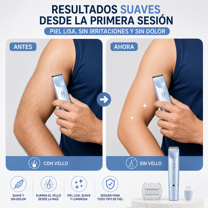 Depiladora eléctrica de doble cabezal 2 en 1.