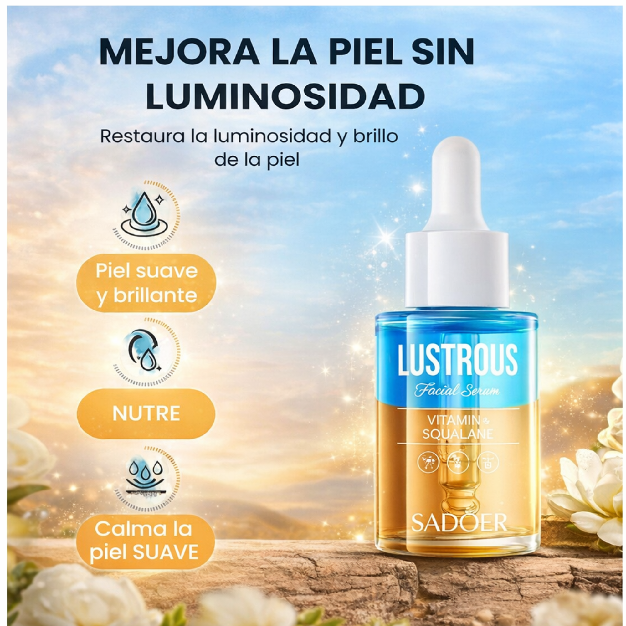 Sérum Facial Vitamina C + Escualano SADOER