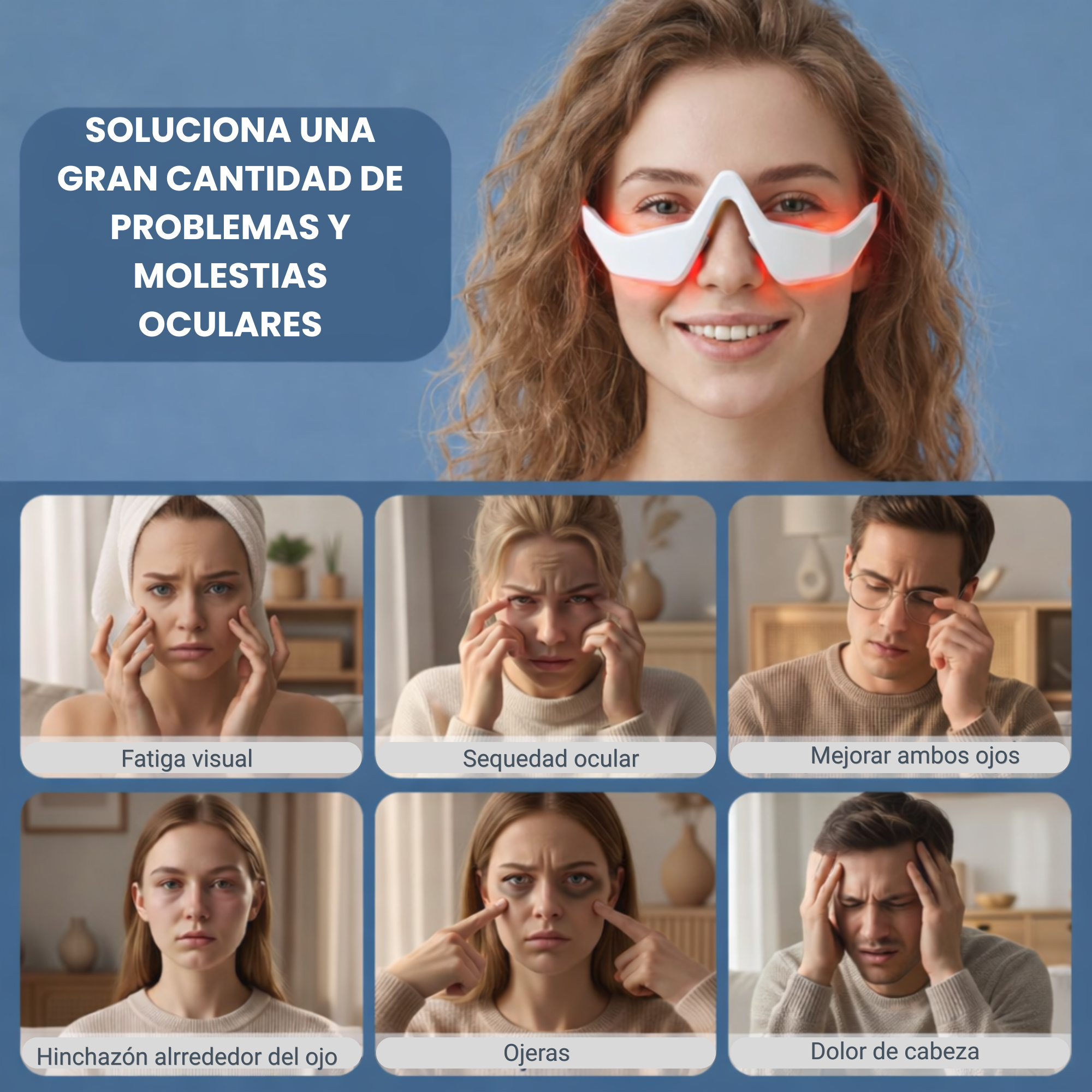 Gafas de Terapia de Luz Roja contra Ojeras, Bolsas