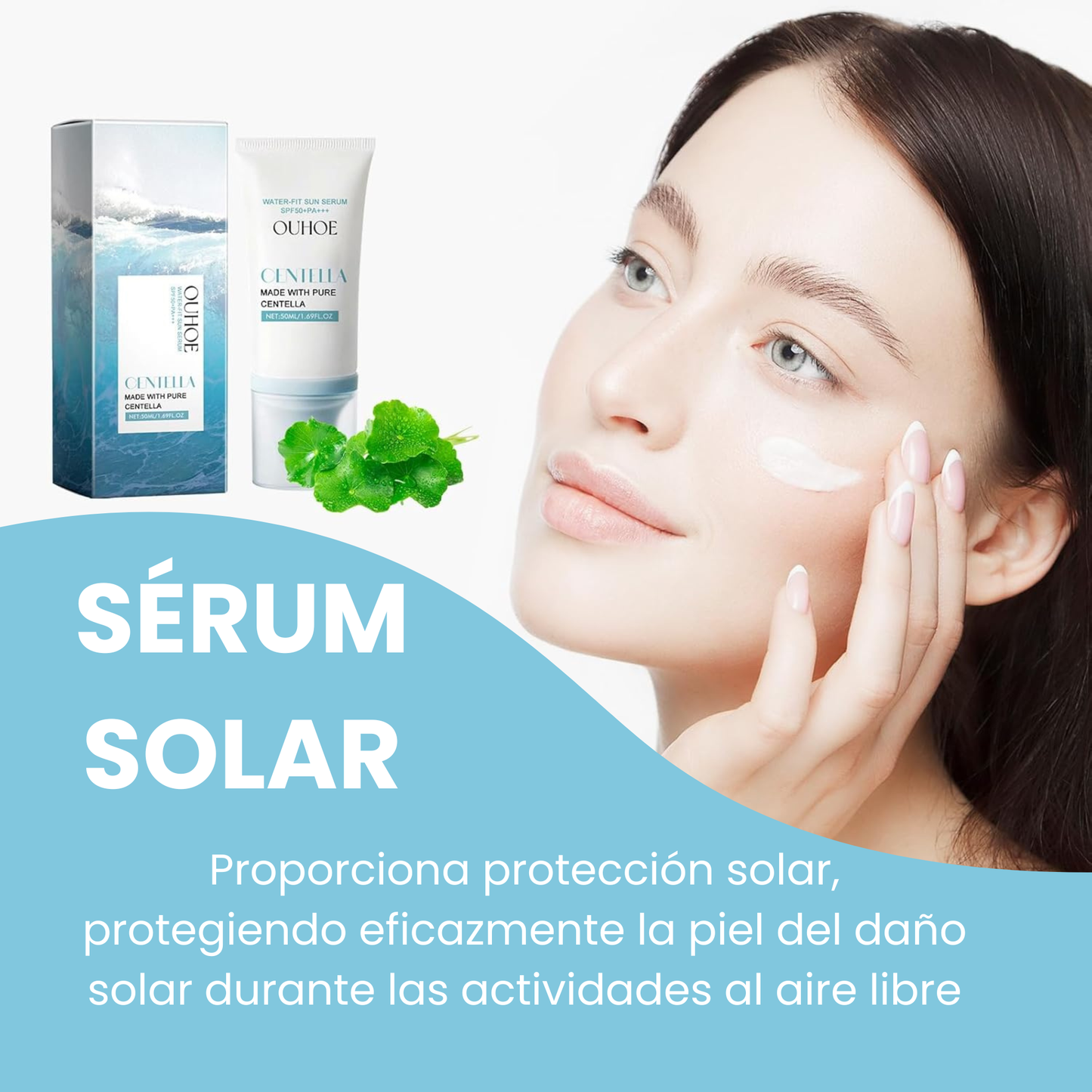 Sérum Solar Water-Fit SPF50+ PA+++ Protección Invisible, Hidratación Profunda y Cuidado Diario para Todo Tipo de Piel