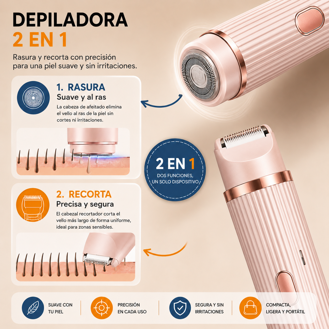 Depiladora 2 En 1. DEPILPLUS.