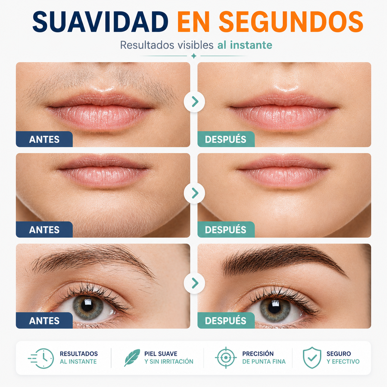 Recortador facial de cejas: 2 en 1.