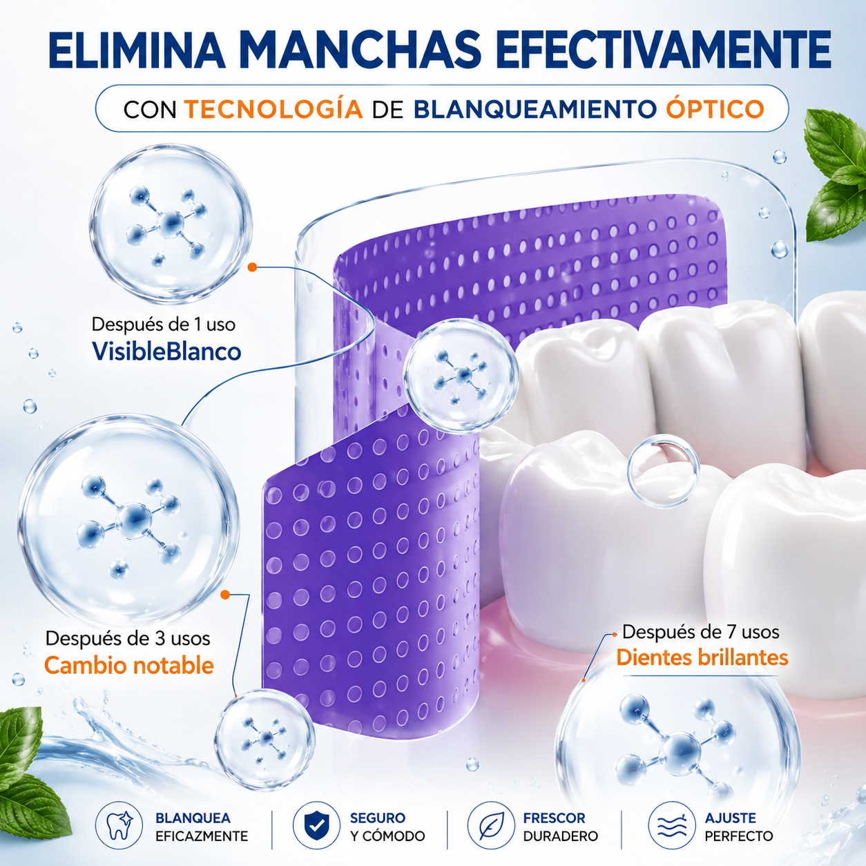 14 piezas Tiras Blanqueadoras para Dientes
