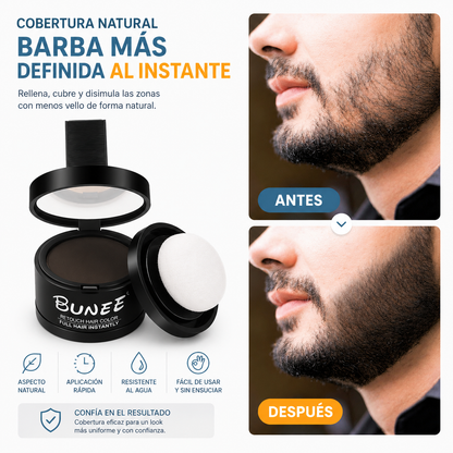 Polvo voluminizador corrector para el cabello, barba, cejas
