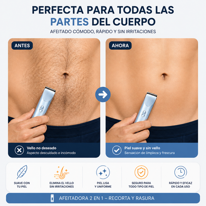 Depiladora eléctrica de doble cabezal 2 en 1.